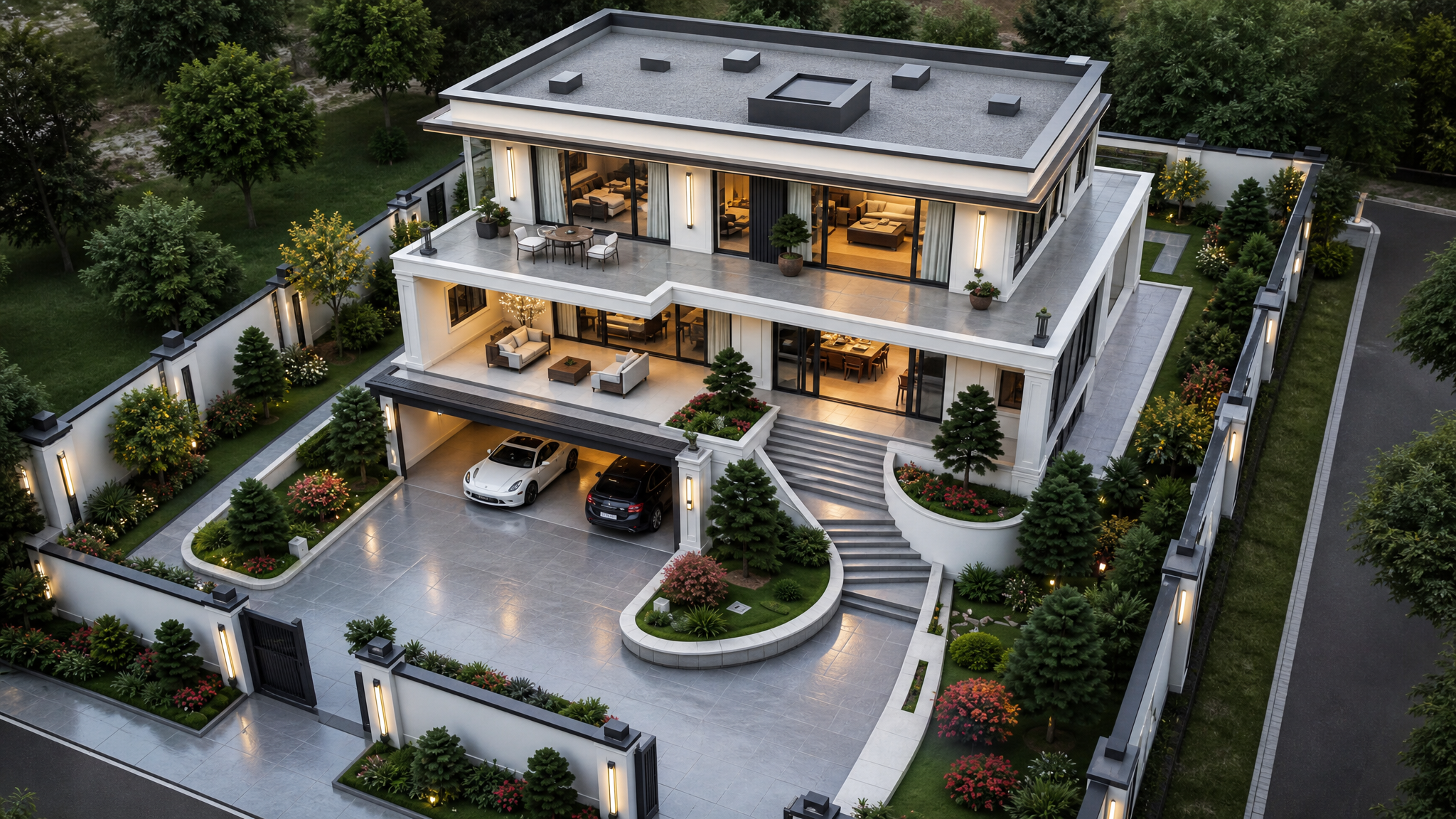 Duplex — Aerial Bird's Eye View